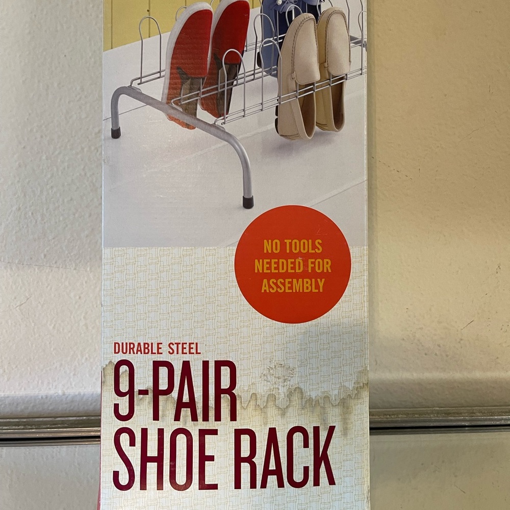 9-PAIR SHOE RACK NEVER BEEN USED. DURABLE STEEL. 🥿🥾👟 - Picture 2 of 4